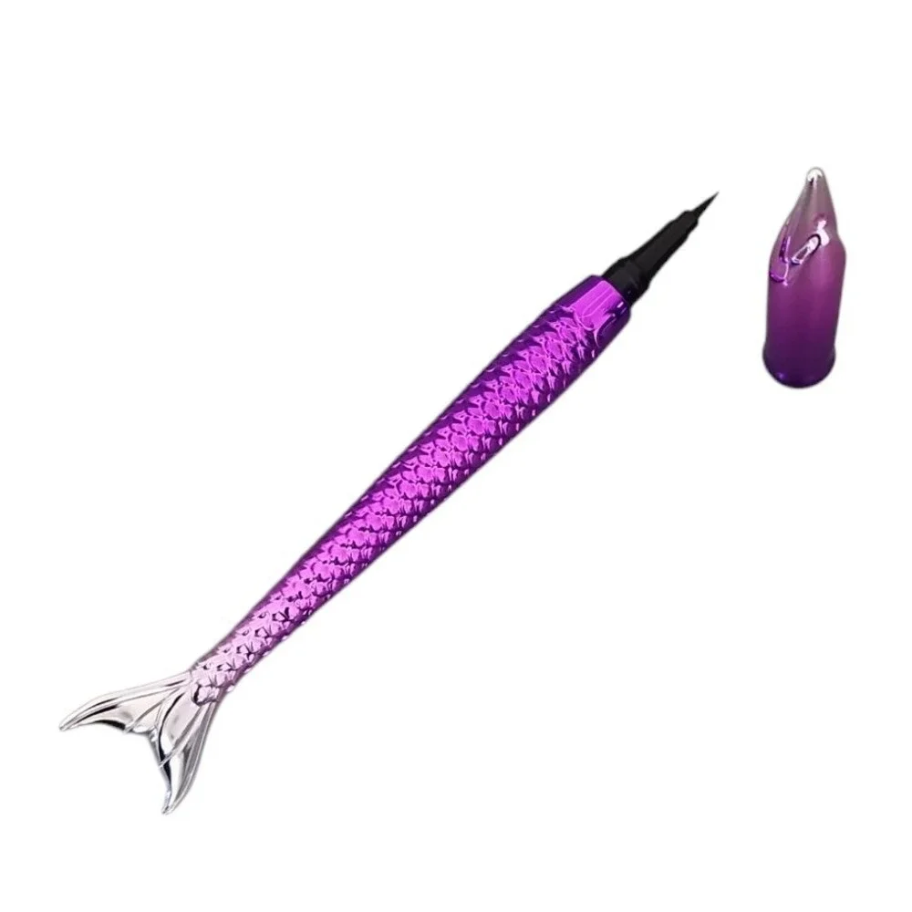 Mermaid Eyeliner Pen Waterproof Liquid Eyeliner Tip Brush‎ Jet Black Eyeliner